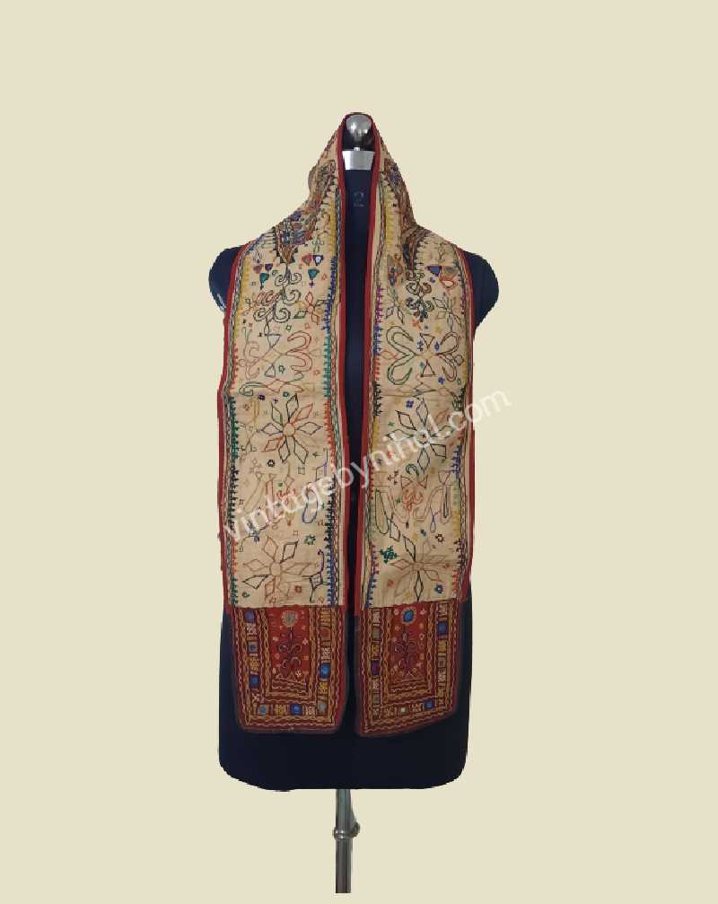  Vintage Gujarat Hand Embroidered Cotton Ceremonial Faja Belt Sash â€œBOKANIâ€